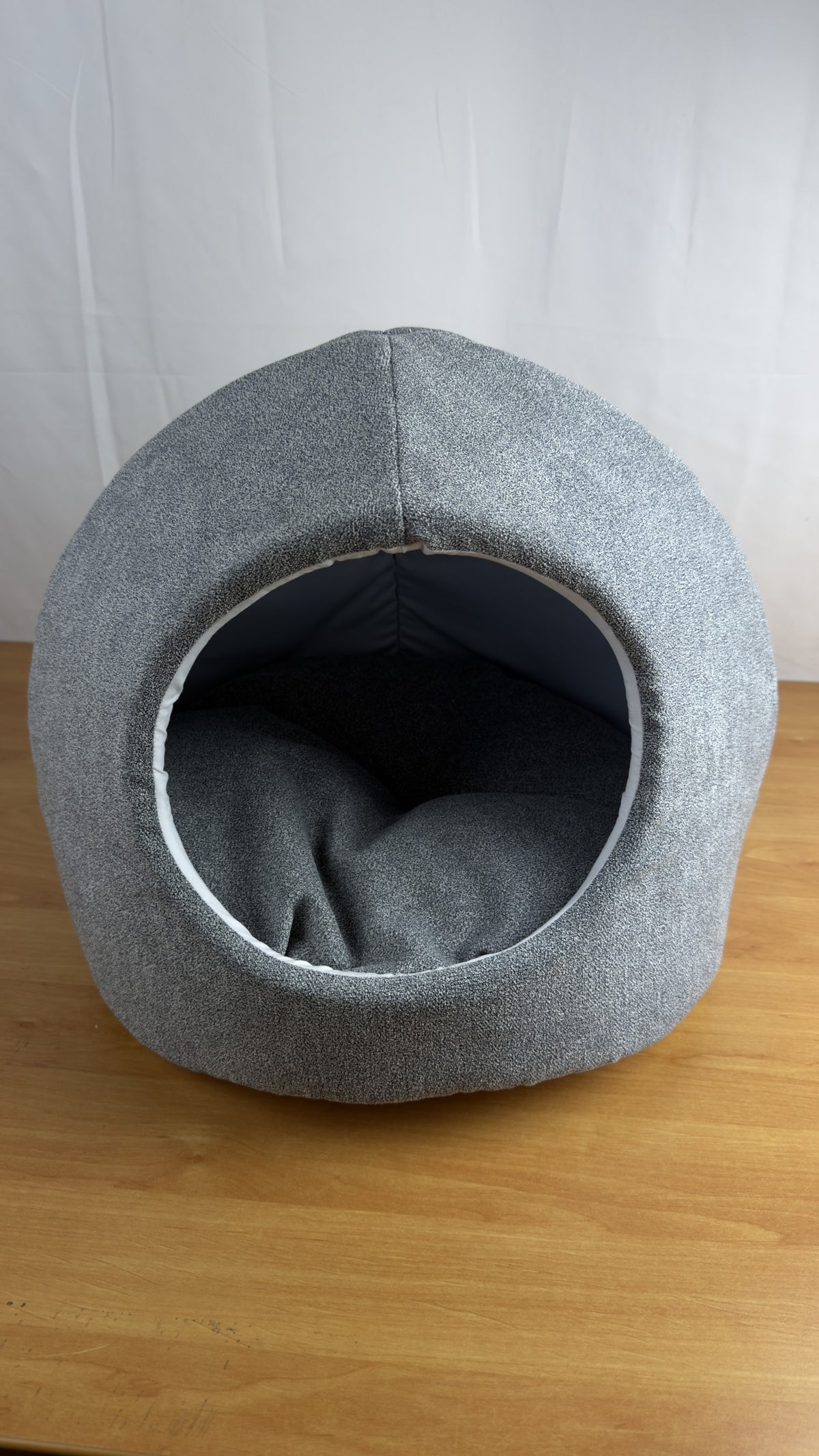 Igloo grigio mélange, cuccia 2 in 1 chiusa a igloo con cuscino interno